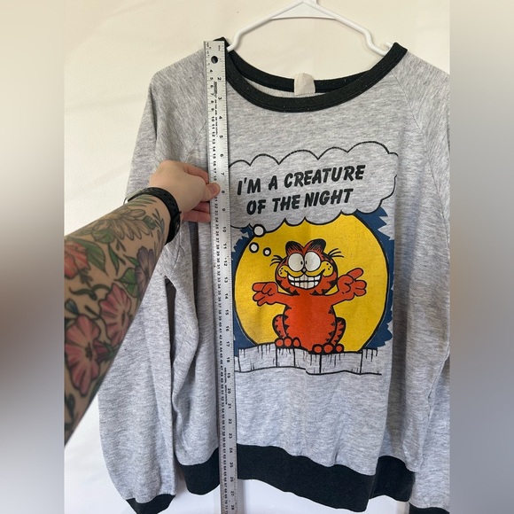 Vintage Garfield Grey Crew Neck Sweater Women’s XL - Picture 8 of 9